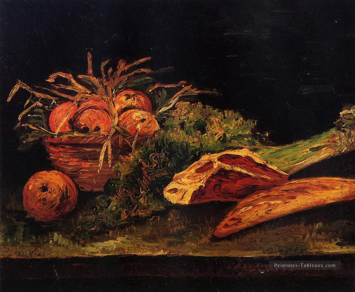 Nature morte avec de la viande de pommes et un rouleau Vincent van Gogh Peintures à l'huile